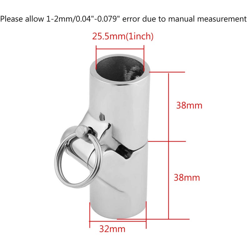 NRC&XRC 316SS Marine Grade Boat Handrail Fitting -Boat Pipe Connector,Folding Swivel Coupling Tube Joint Connector for 1" (25MM) O.D.Tube/Pipe - Image 2